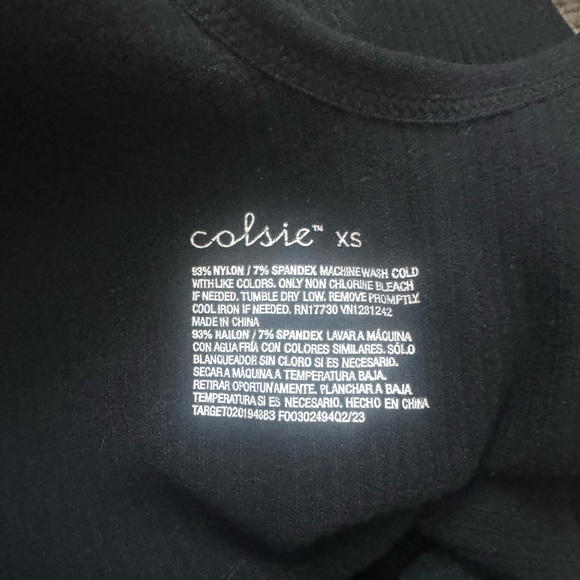 Colsie Black Ribbed Top - Picture 2 of 2